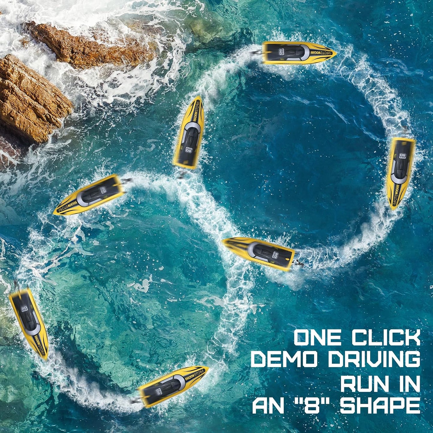 Shadowstorm brand remote control simulation boat.