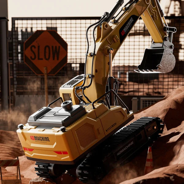 Remote Control Diecast Excavator With Smoke