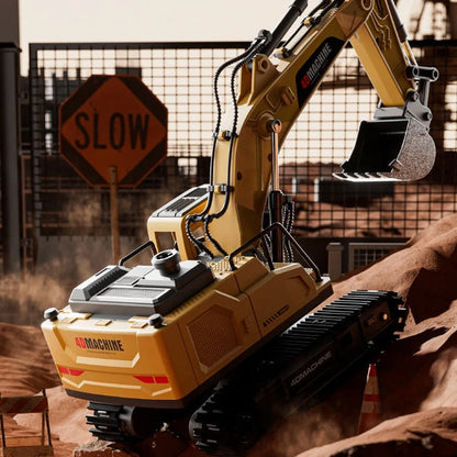 Remote Control Diecast Excavator With Smoke