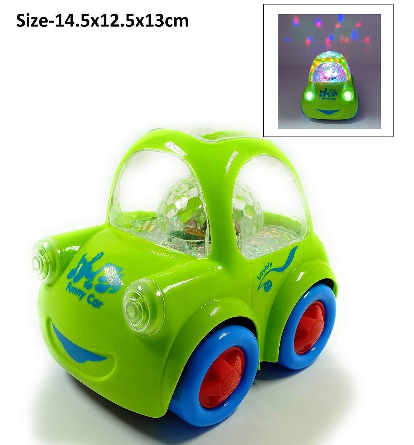 Smart Picks 360 Degree Rotating Car with Light and Sound, Pull Back Toy Car for Kids