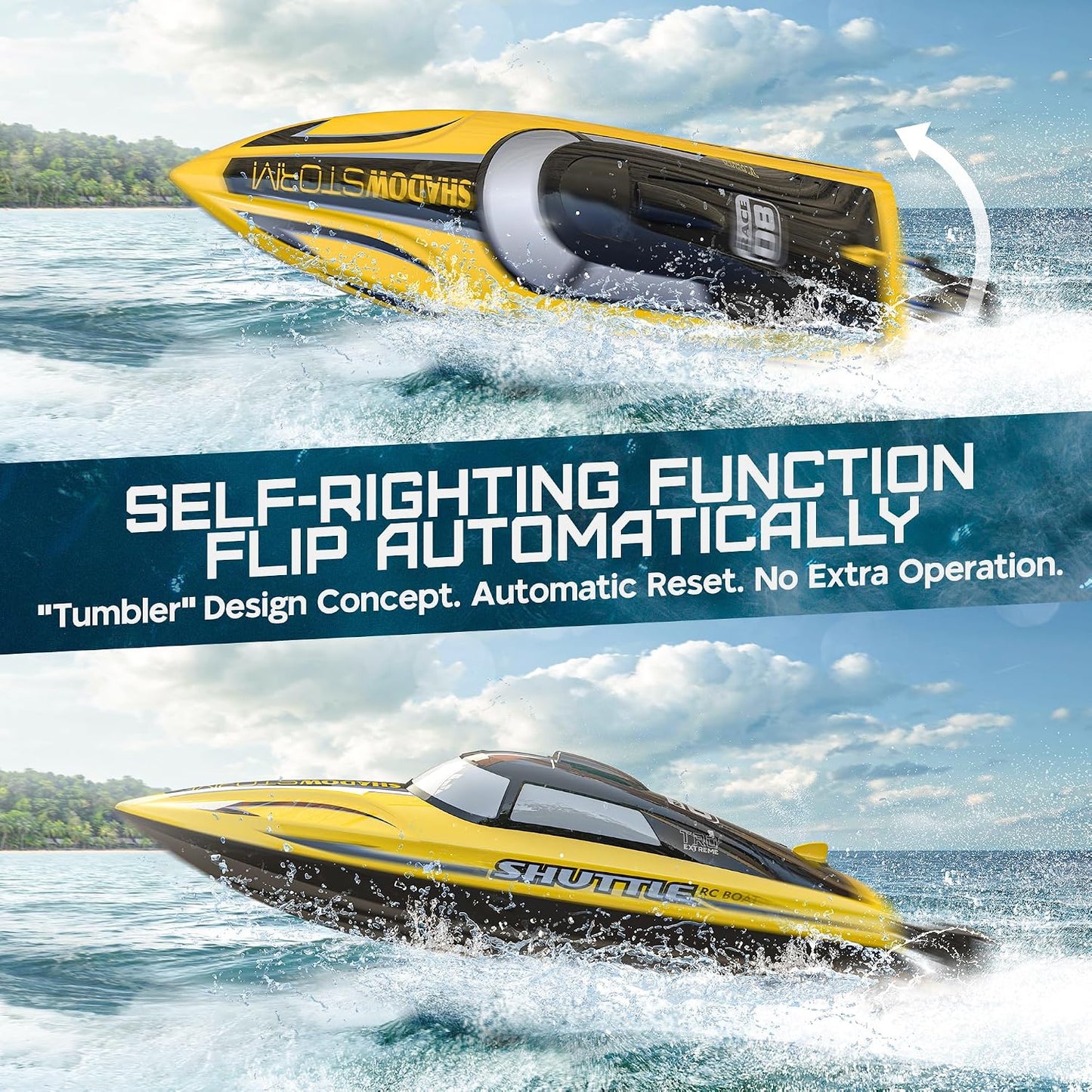 Shadowstorm brand remote control simulation boat.