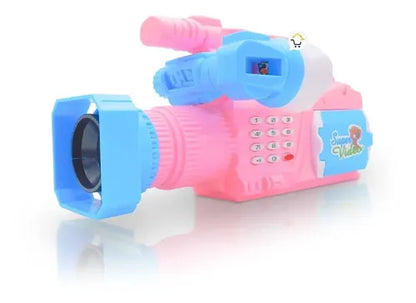 Maxbell Kids Projection Simulation Camera Toy Light Music Flashlight Puzzle Toy Blue