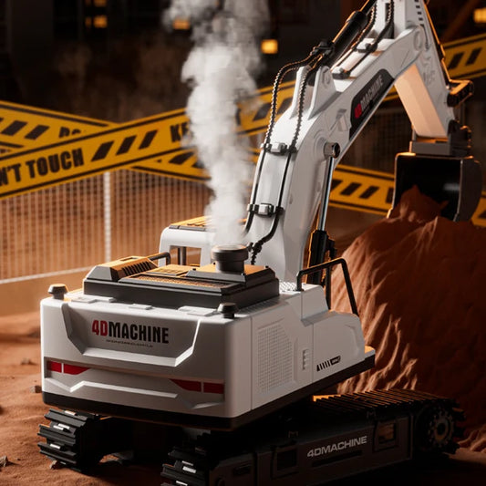 Remote Control Diecast Excavator With Smoke