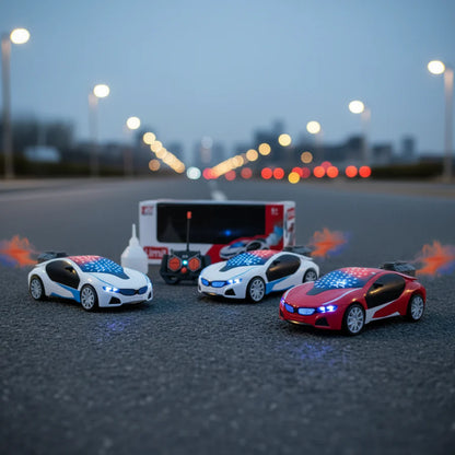 Remote Control 3D Smoke Car with Flashing Light, Radio Control Race car for Kids Boys