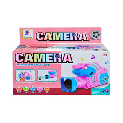 Maxbell Kids Projection Simulation Camera Toy Light Music Flashlight Puzzle Toy Blue